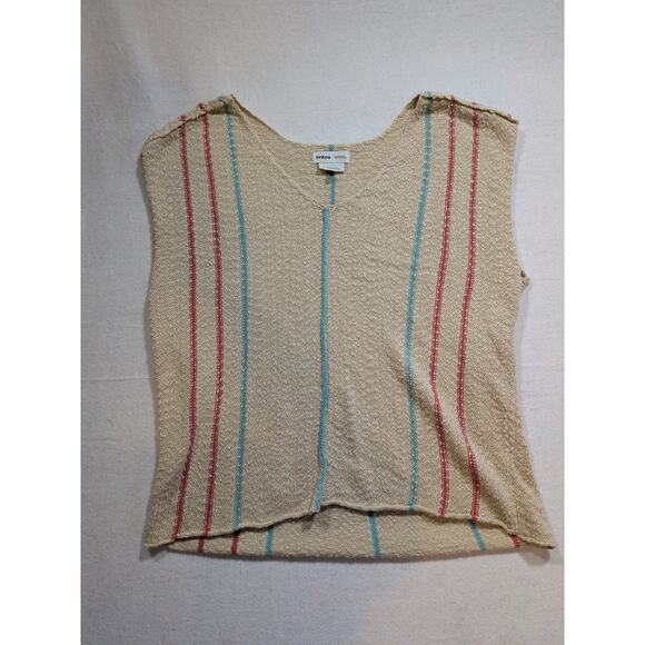 Prana striped cream sweater vest size S - Picture 1 of 3